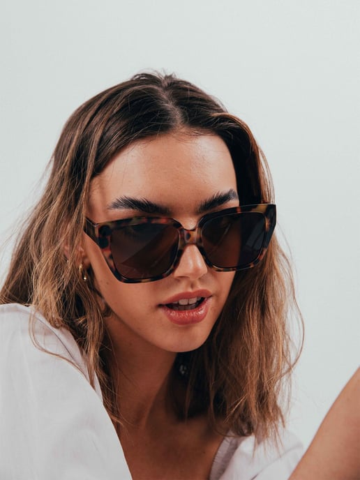 Plastic Frame Oversized Cat Eye Sunglasses - Image 3