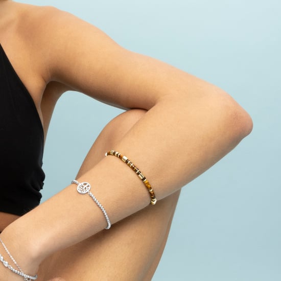 Pulsera Luxenter de Plata de Ley 925 con Ojo De Tigre acabada en oro amarillo de 18K - Ihun - Image 4