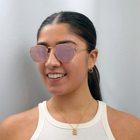 Gafas de sol Ray-Ban Hexagonal 3548N 001/Z2 Gold Copper Flash Mirror - Image 6