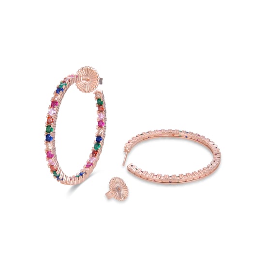 Pendientes Luxenter de Plata de Ley 925 con Circonita Multicolor acabados en oro rosa de 18K - Vyamba - Image 5