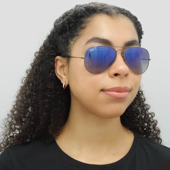 Gafas de sol Ray-Ban Aviator 3025 Gunmetal Polarizadas Azul Gradiente Gris 004/78 58mm - Image 6