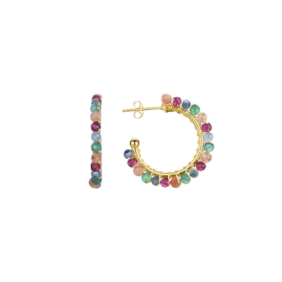 Pendientes Luxenter, Aiel Cristal Multicolor acabado en Oro amarillo de 18 quilates - Image 1
