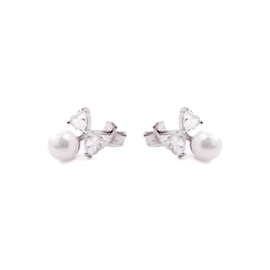 Pendientes Luxenter Theria de Plata de Ley 925 y Perla Blanca acabado en rodio - Image 3