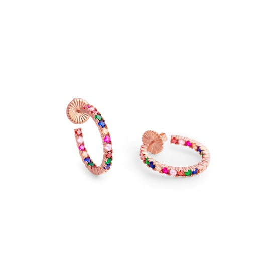 Pendientes Luxenter  de Plata de Ley 925 con Circonita Multicolor acabados en oro rosa de 18K - Vyamba - Image 6