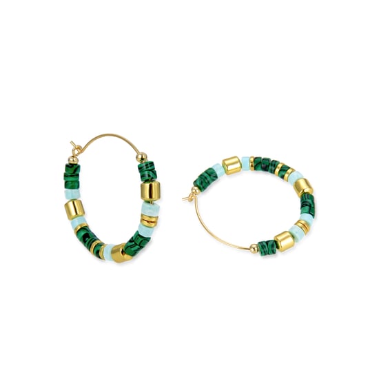 Pendientes Luxenter de Plata de Ley 925 con Malaquita acabados en oro amarillo de 18K - Ihun - Image 5