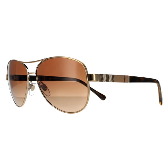 Gafas de sol aviador para mujer Burberry en dorado marrón con degradado marrón - Image 2