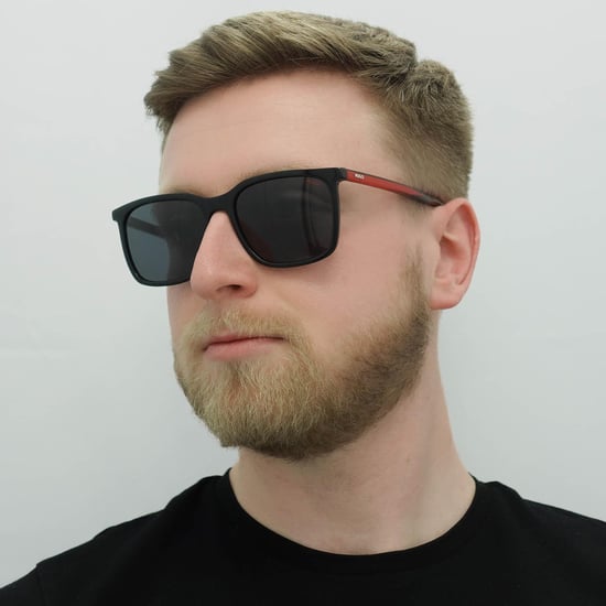 Gafas de sol Hugo by Hugo Boss Square Hombre Negro Rojo Gris - Image 6
