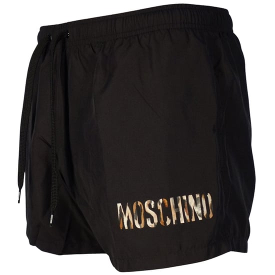 Moschino shorts de baño cortos negros con diseño de estampado de leopardo pequeño - Image 3