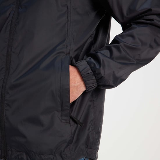 Craven Mens Waterproof Packaway Jacket Black - Image 6