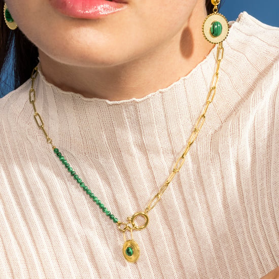 Collar Luxenter de Malaquita acabado en oro amarillo de 18K- Mossir - Image 3