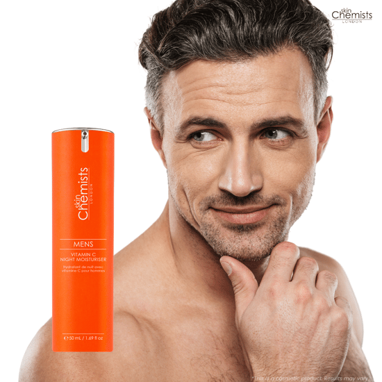 skinChemists Crema hidratante de noche antiedad con vitamina C para hombre, 50 ml. - Image 6