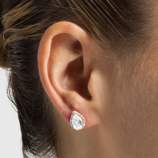 Pendientes Luxenter, theli de plata de ley 925 y circonita brillante con acabado baño oro rosa 18K - Image 3