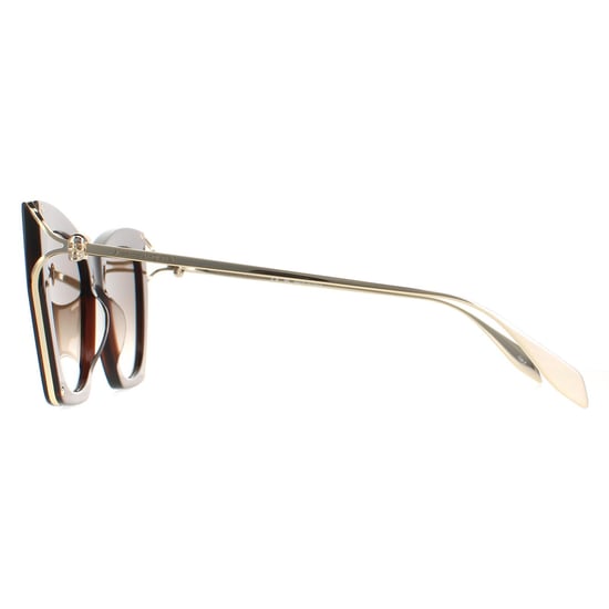 Alexander McQueen Cat Eye Señoras Marrón Oro Marrón Gradiente AM0375S - Image 3