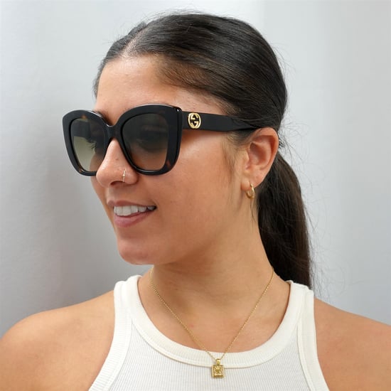 Gafas de sol Gucci Cat Eye para mujer en marrón havana con degradado - Image 5