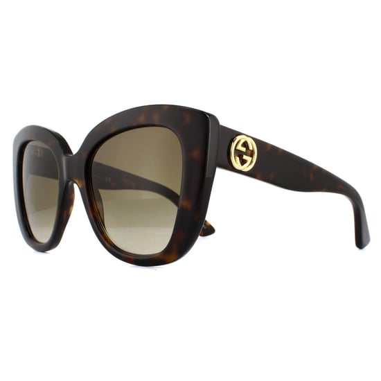 Gafas de sol Gucci Cat Eye para mujer en marrón havana con degradado - Image 2