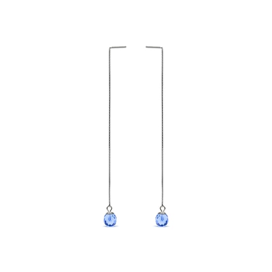 Pendientes Luxenter, yedia de plata de ley 925 y cuarzo hidrotermal azul aguamarina acabado baño rodio - Image 3