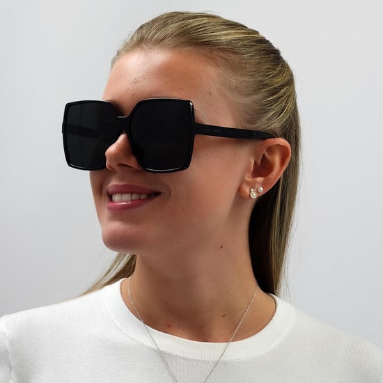 Gafas de sol cuadradas para mujer en negro y gris de Saint Laurent - Image 6