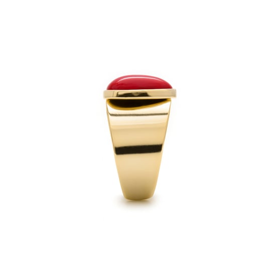 Anillo Luxenter, sheak de aleación de metal y coral acabado baño oro 18K - Image 3