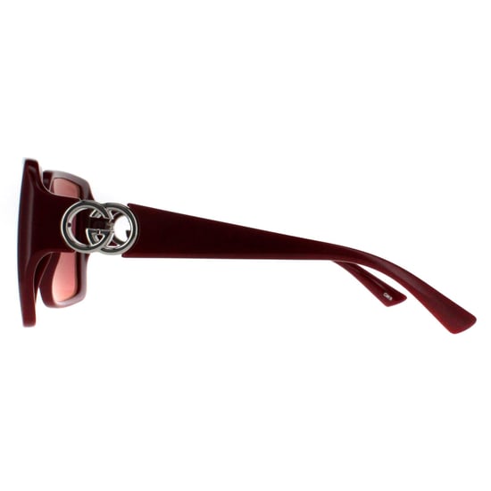 Gucci Cuadrado Mujer Borgoña con Plata Rojo con Espejo Plata GG1692S - Image 3