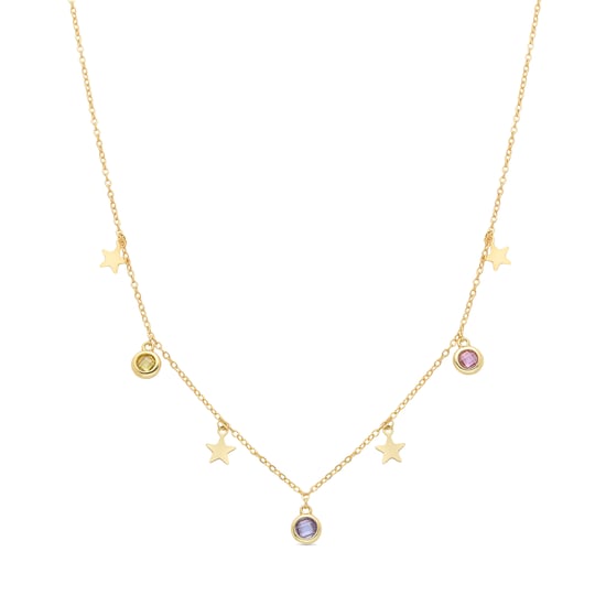 Collar Luxenter Sunah,de Circonita Multicolor,acabado en oro amarillo de 18 quilates - Image 1