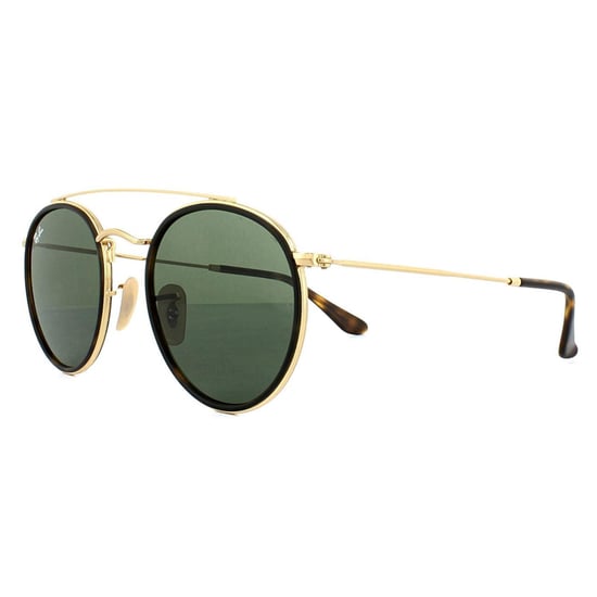 Gafas de sol Ray-Ban Round Double Bridge 3647n 001 Gold Green - Image 2