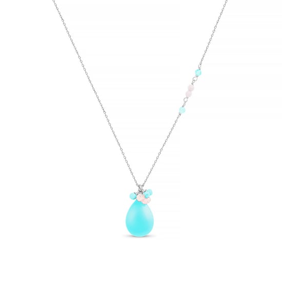Collar Luxenter, adak de aleación de metal y turquesa acabado baño rodio - Image 1