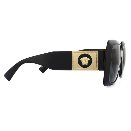 Gafas de sol cuadradas para mujer Versace en negro y gris oscuro - Image 4