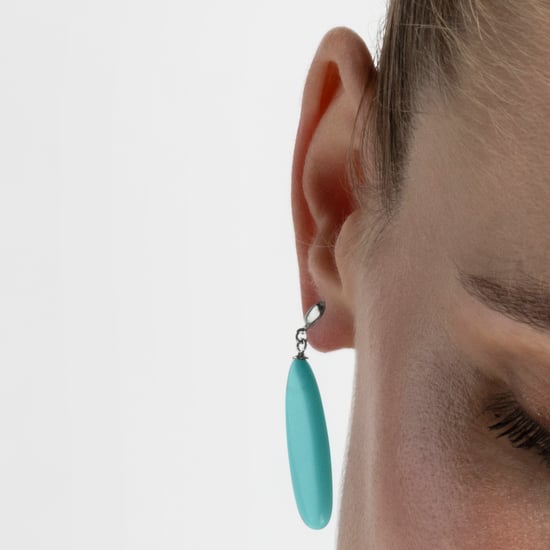 Pendientes Luxenter, adak de plata de ley 925 y turquesa acabado baño rodio - Image 3