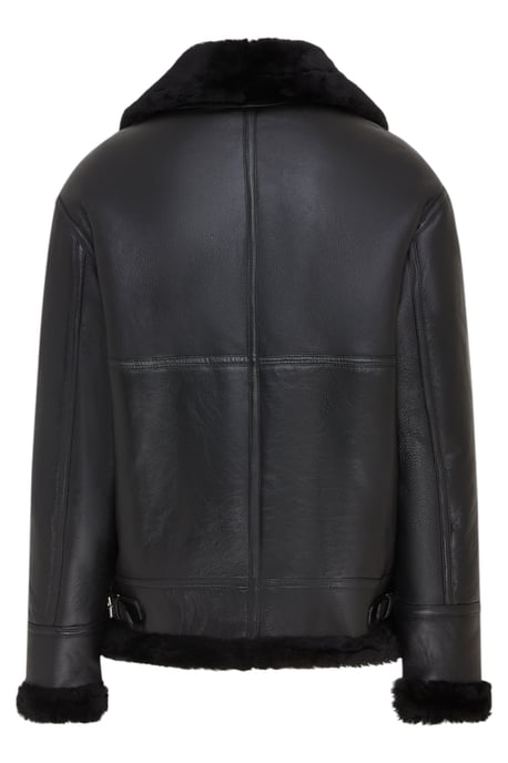 Chaqueta de aviador B3 negra de piel de oveja auténtica para hombre - Hobart - Image 4