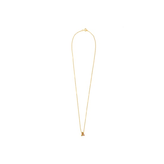 Collar Luxenter, alphabet de plata de ley 925 y circonita multicolor con acabado en baño de oro amarillo de 18 quilates - Image 3