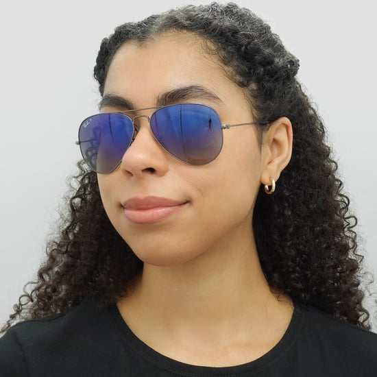 Gafas de sol Ray-Ban Aviator 3025 Gunmetal Polarizadas Azul Gradiente Gris 004/78 58mm - Image 5