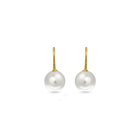 Pendientes Luxenter Essential de Plata de Ley 925 y Perla Blanca acabados en oro amarillo de 18 quilates - Image 1