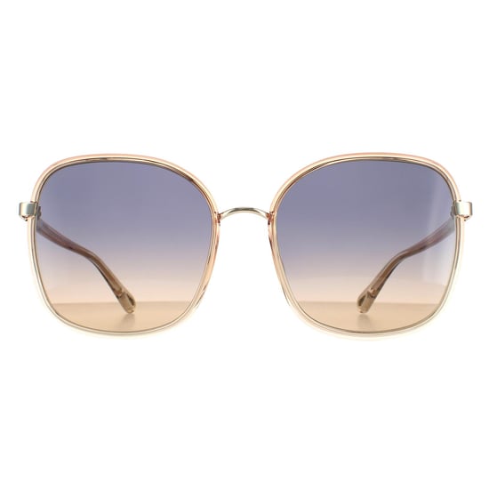 Gafas de sol Chloe CH0031S Franky 004 Cristal naranja difuminado y degradado de azul dorado a marrón - Image 1
