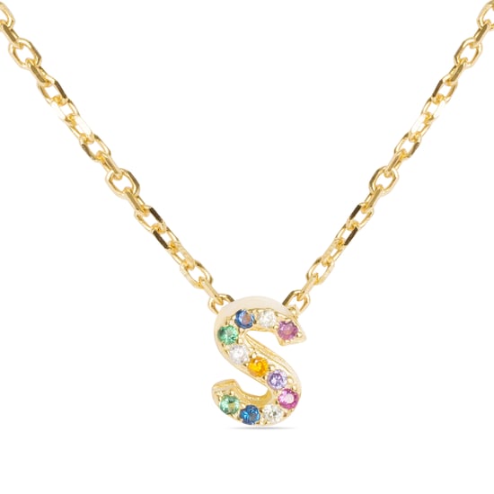 Collar Luxenter de Plata de Ley 925 con Circonita Multicolor acabado en oro amarillo de 18K - Alphabet - Image 1