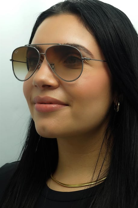 Ray-Ban Aviator Unisex Gunmetal Marrón Gradiente RB0101S Aviator Reverso - Image 6