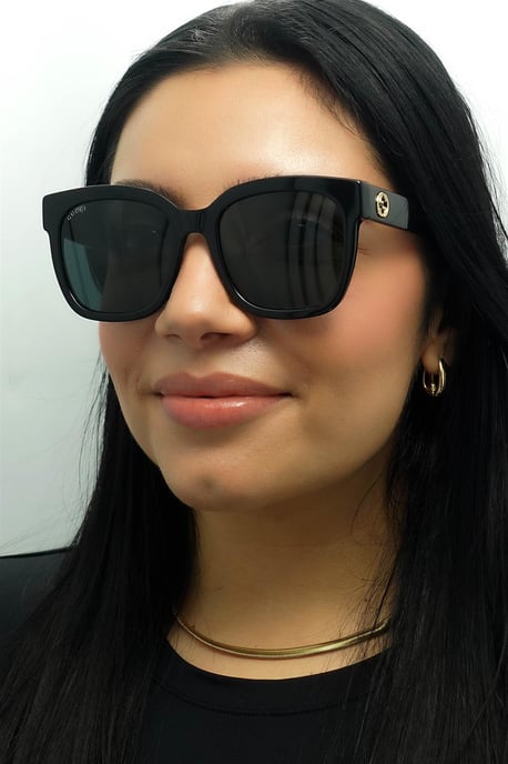Gucci Cuadrado Mujer Negro Gris GG0034SN - Image 6