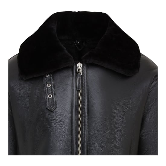 Chaqueta de aviador B3 negra de piel de oveja auténtica para hombre - Hobart - Image 5