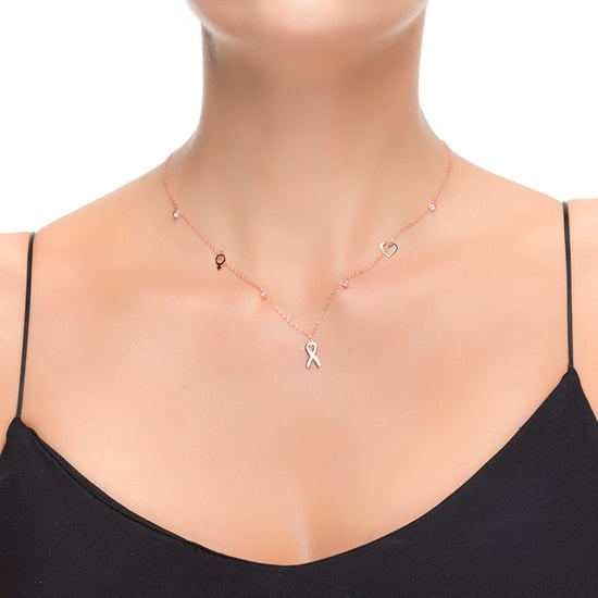 Collar Luxenter, lazo de plata de ley 925 y circonita turmalina rosa acabado baño rodio - Image 2