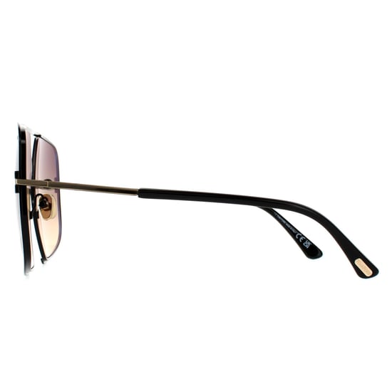 Tom Ford Aviador Masculino Brillante Negro Humo Gradiente - Image 3