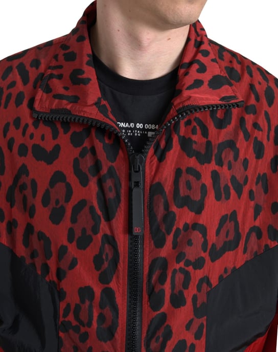 Chaqueta de pista con estampado de leopardo rojo y negro - Image 4