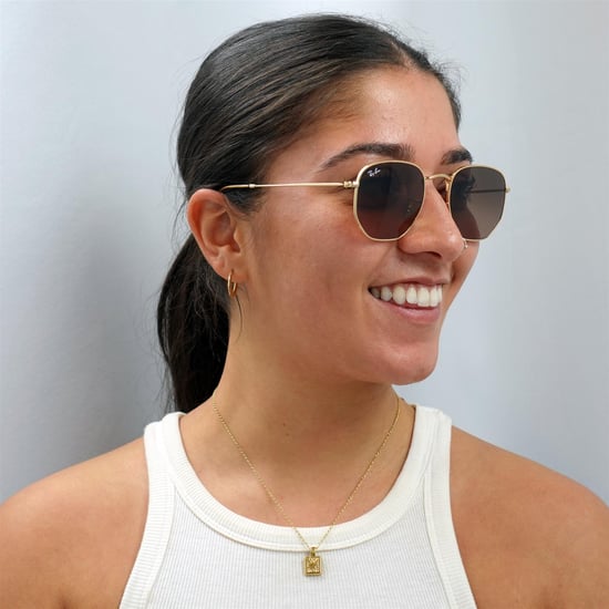 Ray-Ban Square unisex oro pulido gradiente marrón hexagonal rb3548n - Image 5