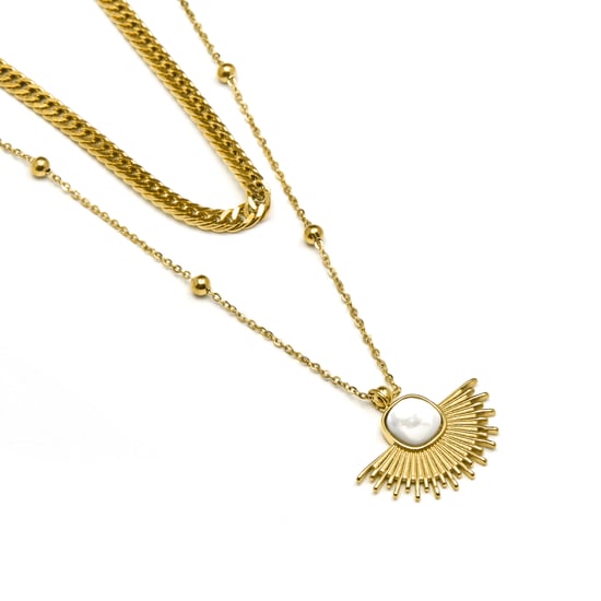 Collar Luxenter con nácar blanco acabado en oro de 18K - Sycu - Image 3