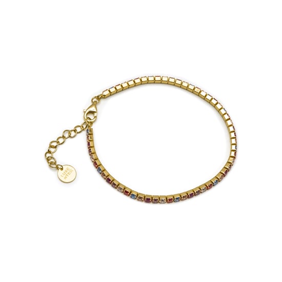 Pulsera Luxenter de Plata de Ley 925 con Circonita Multicolor acabada en oro amarillo de 18K - Tahu - Image 3