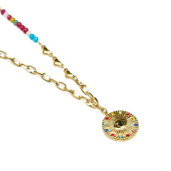 Collar Luxenter de Cristal Multicolor acabado en oro amarillo de 18K- Targey - Image 4