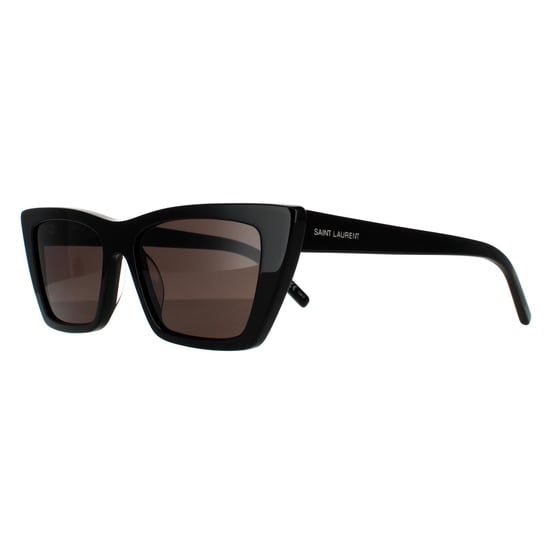 Gafas de sol de mujeres Saint Laurent Cat Eye negras y grises - Image 2
