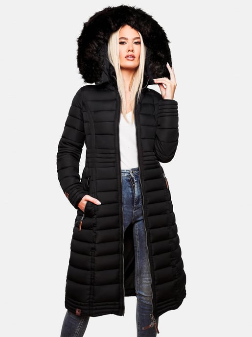 Navahoo Abrigo de Invierno Largo para Mujer Umay – Acolchado con Capucha y Cuello de Pelo Sintético Desmontables - Image 5