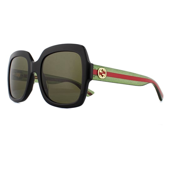 Gafas de sol Gucci GG0036SN Negro brillo verde y rojo-verde - Image 2