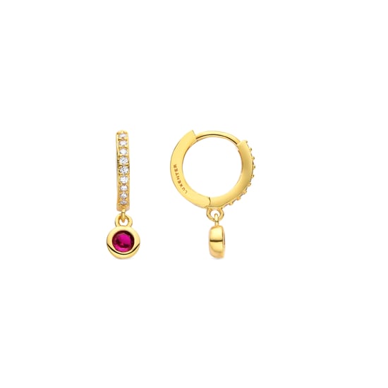 Pendientes Luxenter Warlah de Circonita Rubí,acabados en oro amarillo de 18 quilates - Image 1