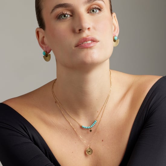 Pendientes Luxenter de Turquesa acabados en oro amarillo de 18K- Ria - Image 2