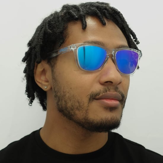 Gafas de sol Oakley rectangle unisex crystal clear prizm sapphire frogmouths - Image 6